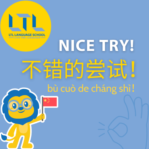 Nice try! in Chinese